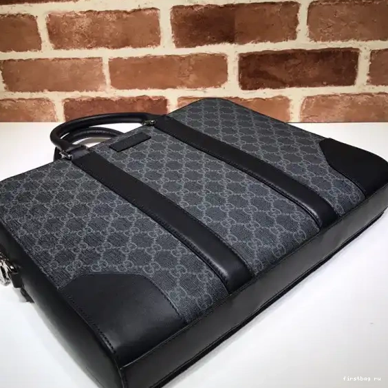 First bag ru GUCCI Black GG briefcase 0613